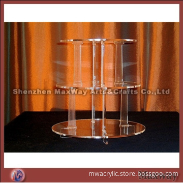Clear Round Promotional Acrylic 3 Tiers Tower Wedding Party Cup Cake Display Stand Rack